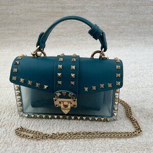 3 for $6 Blue Studded Crossbody Faux Leather Purse Bag